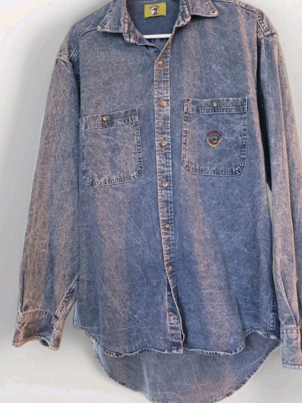 Duck Head Faded Blue Casual Button-Down Shirt with Chest Pockets